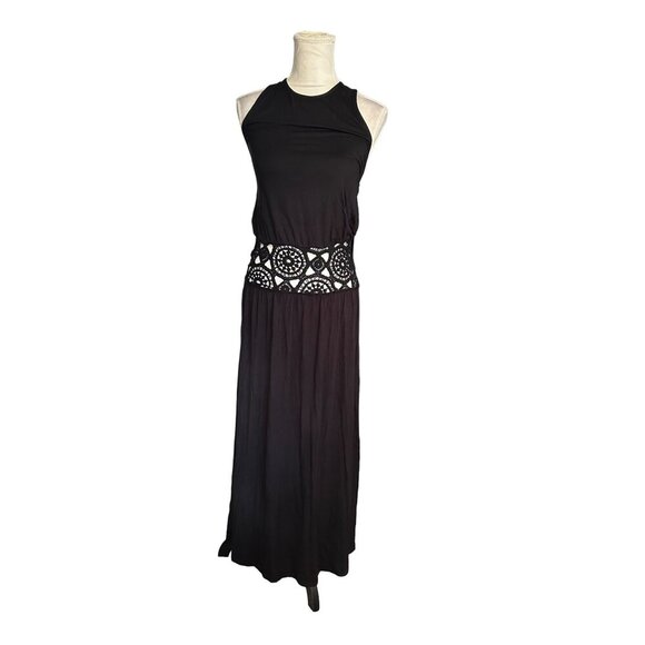 Asos Design Halter Tie Back  Maxi Dress With Lace Crochet Waist Detail Size 6 NW - Picture 1 of 14